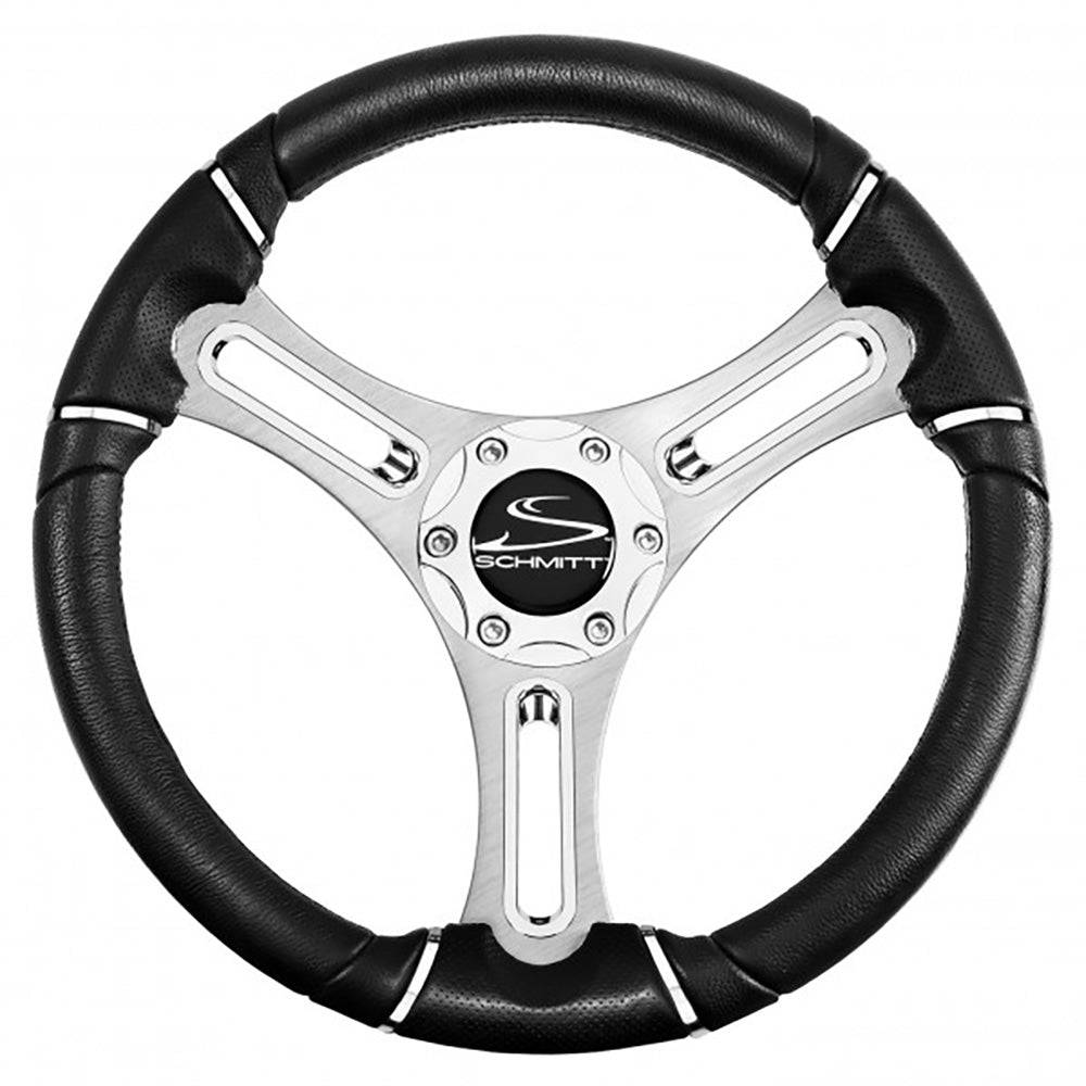 Schmitt Marine Torcello 14" Wheel - 04 Series - Polyurethane Wheel w/Chrome Trim  Cap - Brushed Spokes - 3/4" Tapered Shaft [PU043144-12R] - Twin Screws Marine Service
