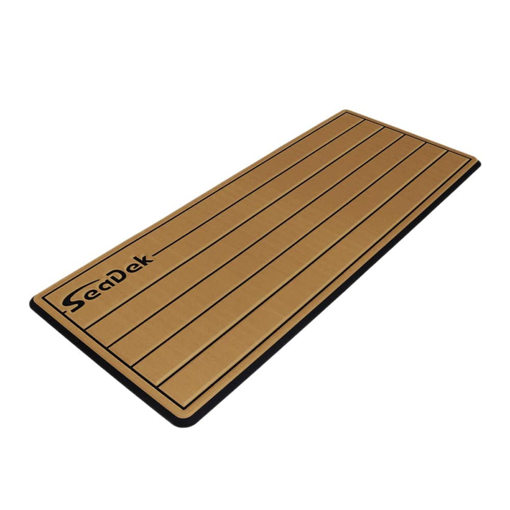 SeaDek 16 x 39" 20mm Dual Density Large Teak Helm Pad w/SeaDek Logo - Brushed Texture - Mocha/Black (406.4mm x 990.6mm x 20mm) [53601-80327] - Twin Screws Marine Service