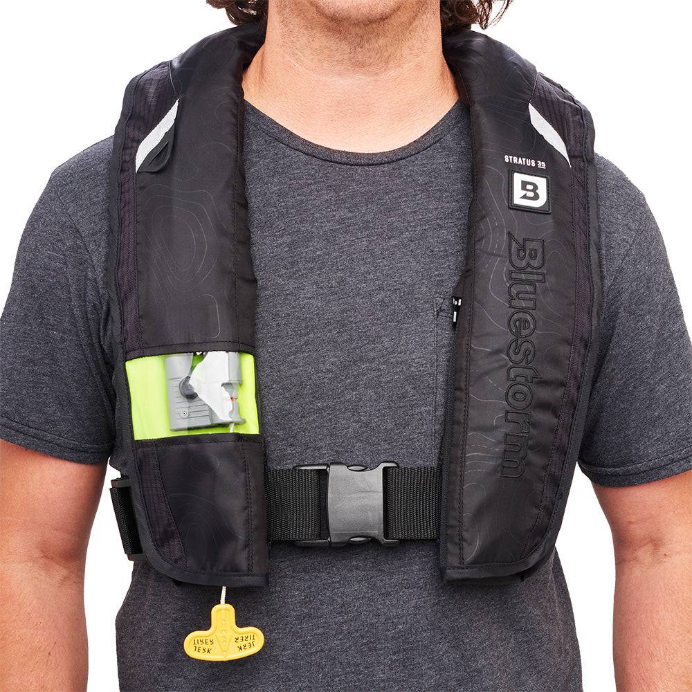 Bluestorm Stratus 35 Auto Type II Inflatable PFD - Apex Black [T1H-19-BLK] - Twin Screws Marine Service