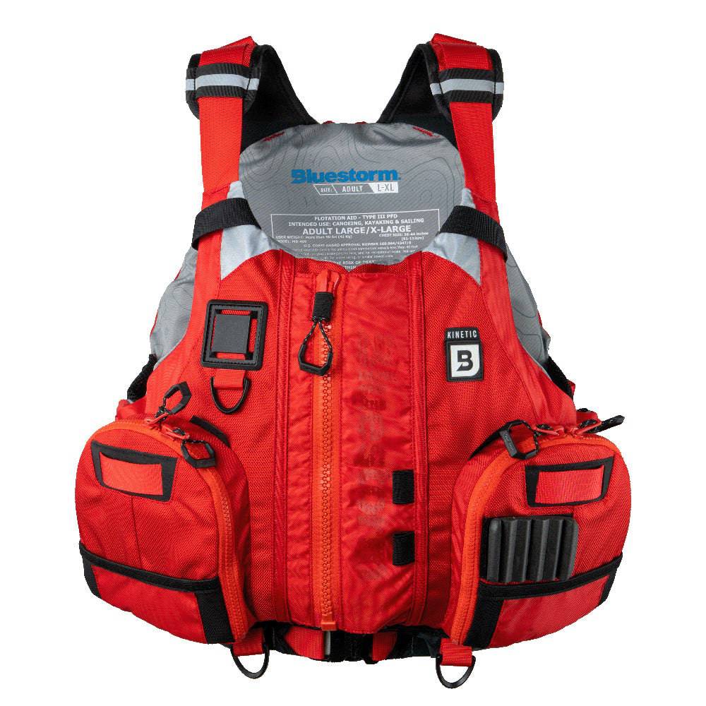 Bluestorm Kinetic Kayak Fishing Vest - Nitro Red - S/M [BS-409-RED-S/M] - Twin Screws Marine Service