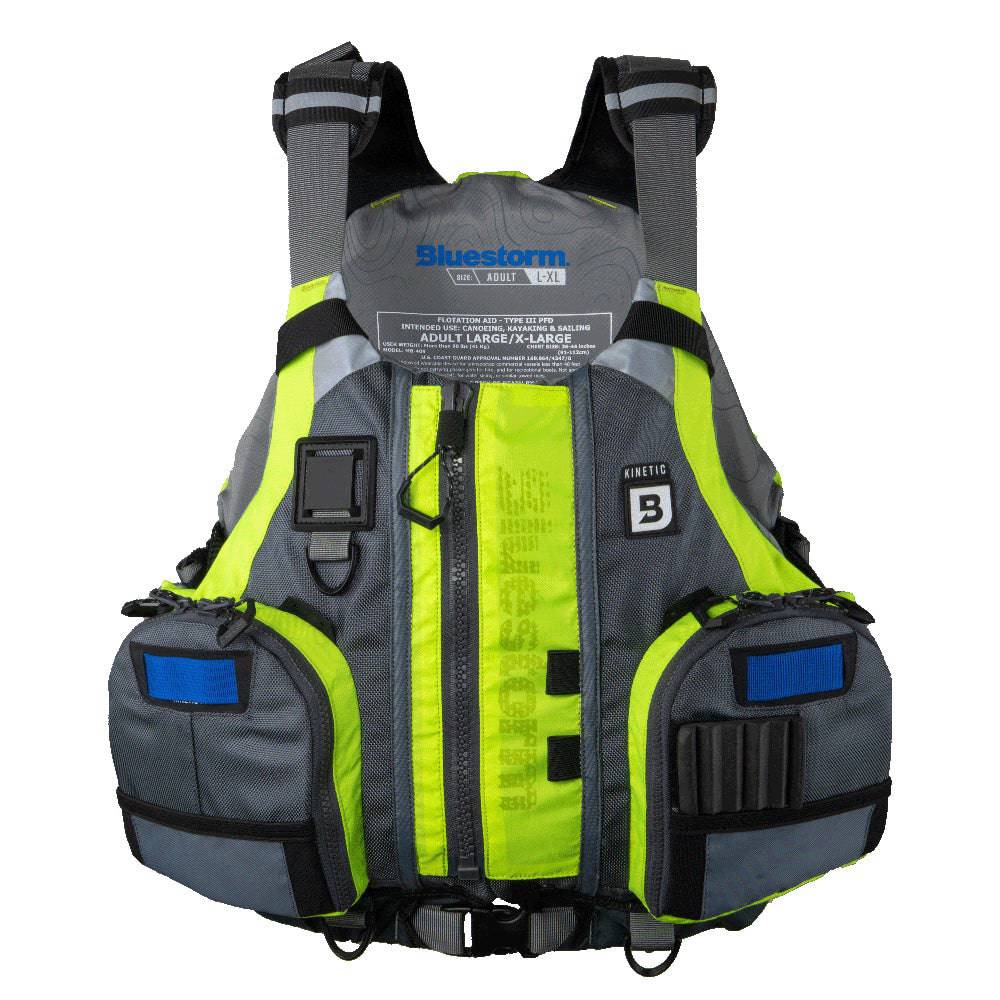 Bluestorm Kinetic Kayak Fishing Vest - Hi-Vis - S/M [BS-409-HVS-S/M] - Twin Screws Marine Service