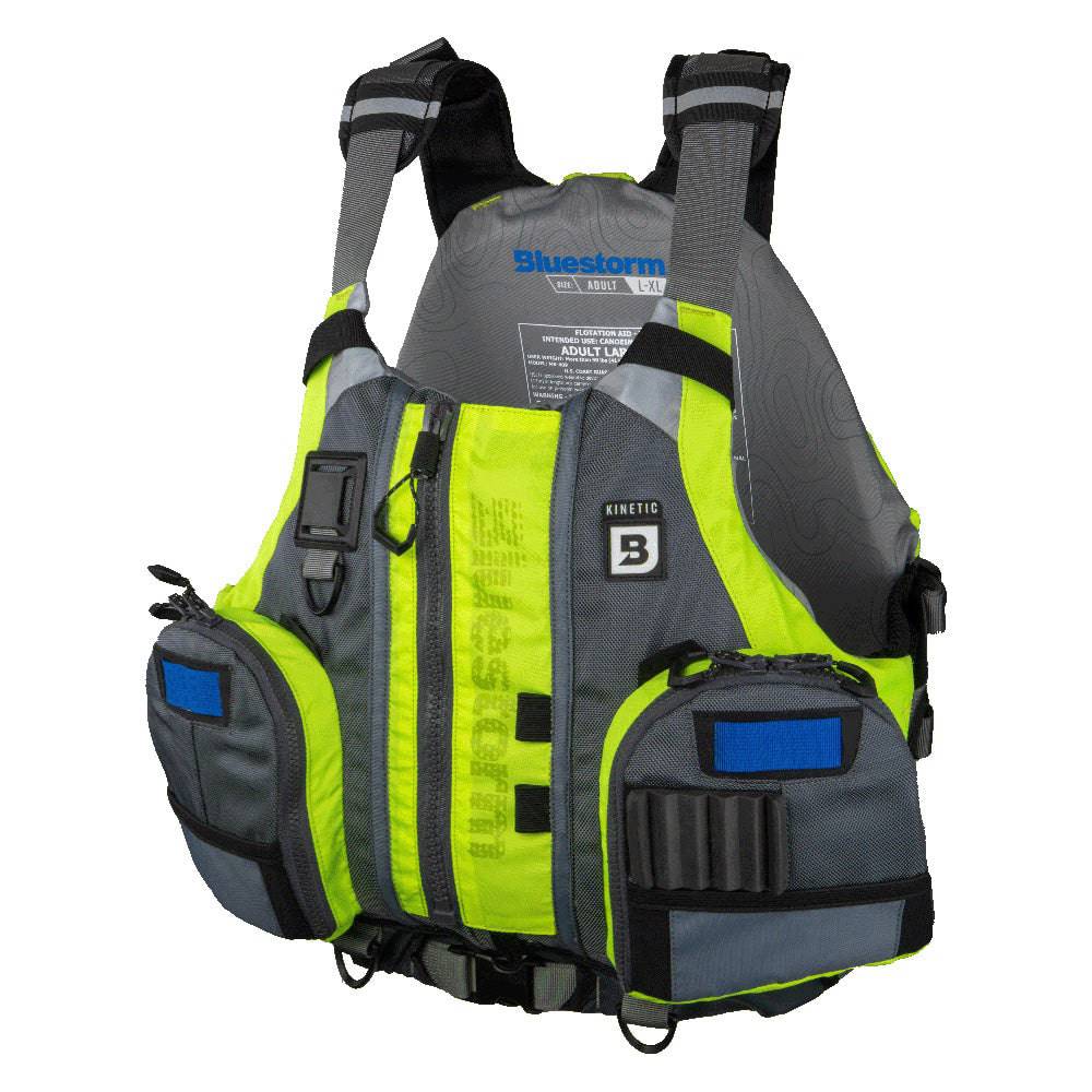 Bluestorm Kinetic Kayak Fishing Vest - Hi-Vis - S/M [BS-409-HVS-S/M] - Twin Screws Marine Service