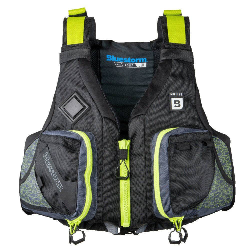 Bluestorm Motive Kayak Fishing Vest - Hi-Vis - S/M [BS-248-HVS-S/M] - Twin Screws Marine Service