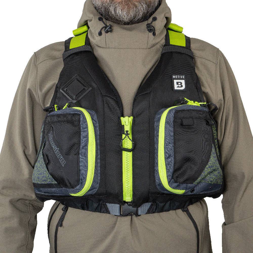 Bluestorm Motive Kayak Fishing Vest - Hi-Vis - S/M [BS-248-HVS-S/M] - Twin Screws Marine Service