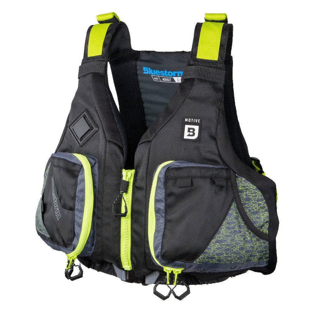 Bluestorm Motive Kayak Fishing Vest - Hi-Vis - S/M [BS-248-HVS-S/M] - Twin Screws Marine Service