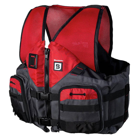 Bluestorm Sportsman Adult Mesh Fishing Life Jacket - Nitro Red - S/M [BS-105-FDC-S/M] - Twin Screws Marine Service