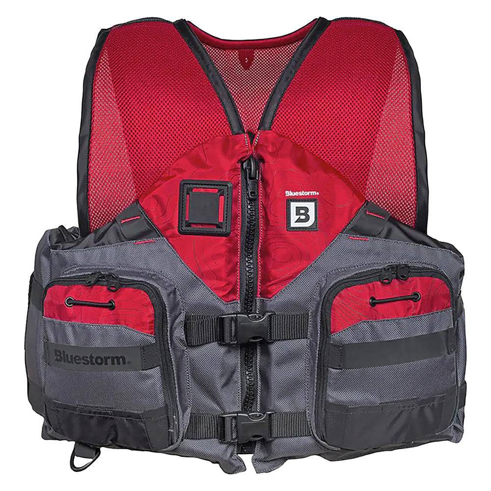 Bluestorm Sportsman Adult Mesh Fishing Life Jacket - Nitro Red - 2XL/3XL [BS-105-FDC-2/3X] - Twin Screws Marine Service