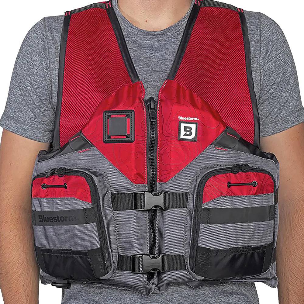 Bluestorm Sportsman Adult Mesh Fishing Life Jacket - Nitro Red - 2XL/3XL [BS-105-FDC-2/3X] - Twin Screws Marine Service