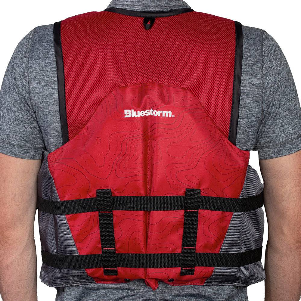 Bluestorm Sportsman Adult Mesh Fishing Life Jacket - Nitro Red - 2XL/3XL [BS-105-FDC-2/3X] - Twin Screws Marine Service