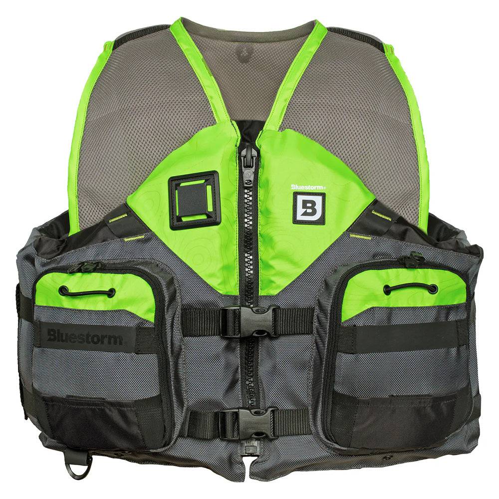 Bluestorm Sportsman Adult Mesh Fishing Life Jacket - Hi-Vis - L/XL [BS-105-HVS-L/XL] - Twin Screws Marine Service