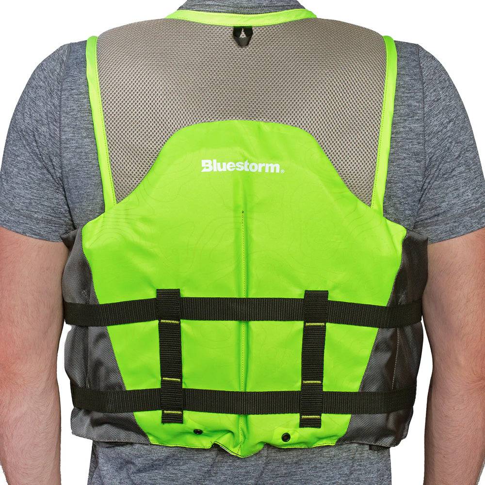 Bluestorm Sportsman Adult Mesh Fishing Life Jacket - Hi-Vis - L/XL [BS-105-HVS-L/XL] - Twin Screws Marine Service