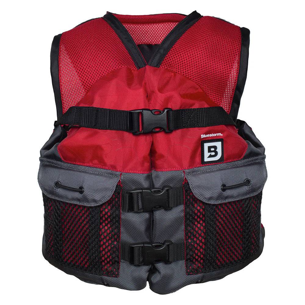 Bluestorm Sportsman Youth Mesh Fishing Life Jacket - Nitro Red [BS-105-RED-Y] - Twin Screws Marine Service