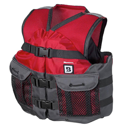 Bluestorm Sportsman Youth Mesh Fishing Life Jacket - Nitro Red [BS-105-RED-Y] - Twin Screws Marine Service