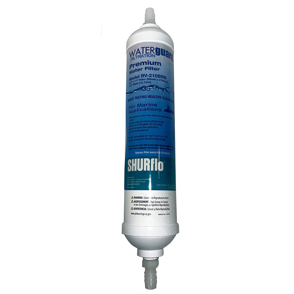 Shurflo by Pentair 11 City Water Entry In-Line Filter w/1/4 Barb Fittings [RV-210BRB-A] - Twin Screws Marine Service