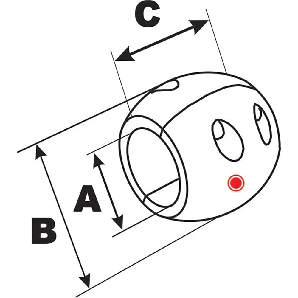 Performance Metals 1-1/4" (Large) Streamlined Shaft Anode - Aluminum [C1250AA] - Twin Screws Marine Service
