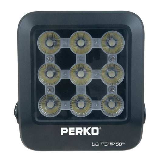 Perko Lightship 50 LED High Performance Floodlight - 12/24V - Black [1643050F0B] - Twin Screws Marine Service