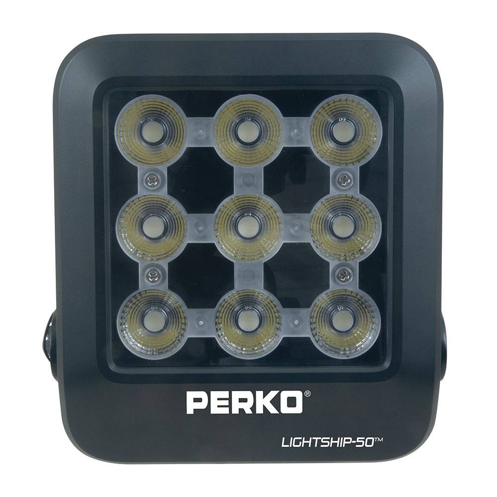 Perko Lightship 50 LED High Performance Spotlight - 12/24V - Black [1643050S0B] - Twin Screws Marine Service