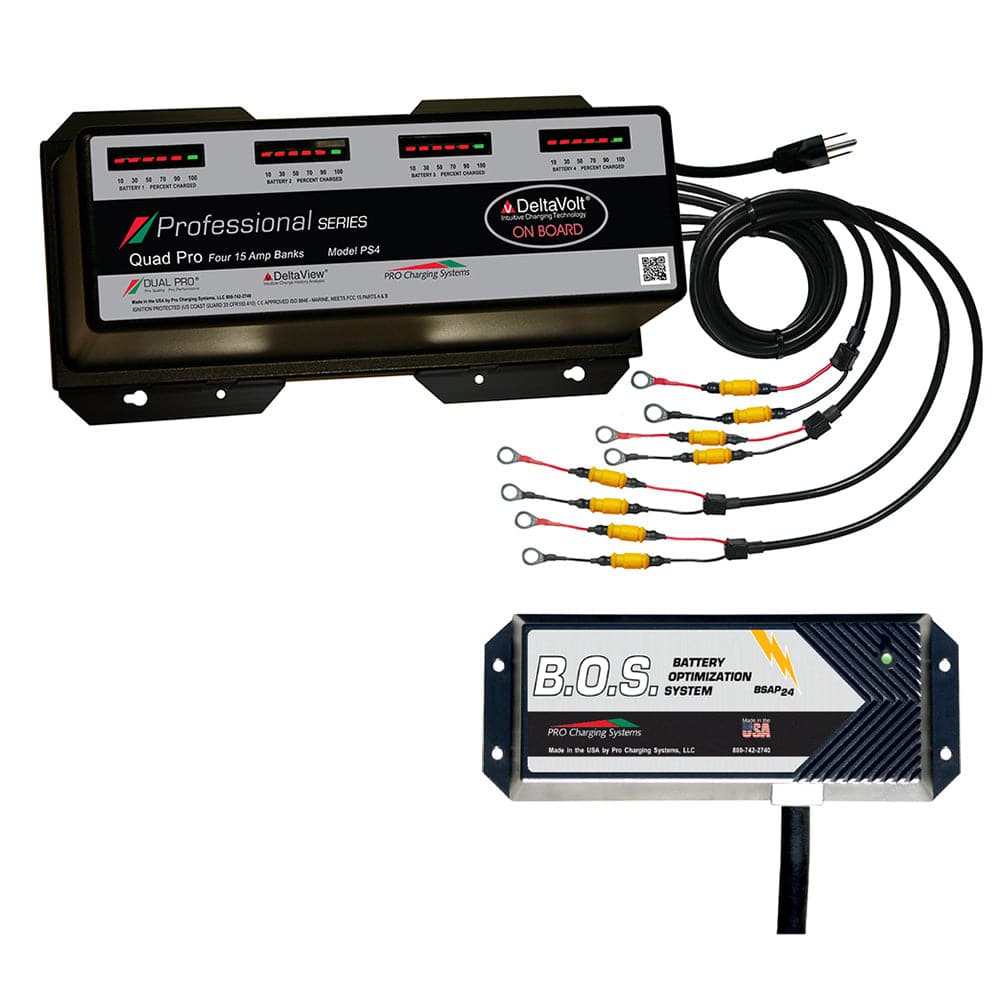 Dual Pro PS4 4 Bank Battery Charger w/3 Bank B.O.S. [PS4/BOS12V3] - Twin Screws Marine Service