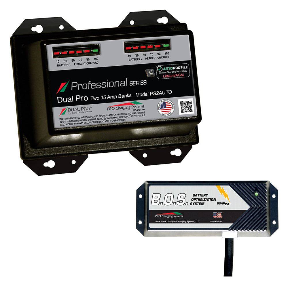 Dual Pro PS2 Auto 2 Bank Battery Charger w/2 Bank B.O.S. [PS2AUTO/BOS12V2] - Twin Screws Marine Service