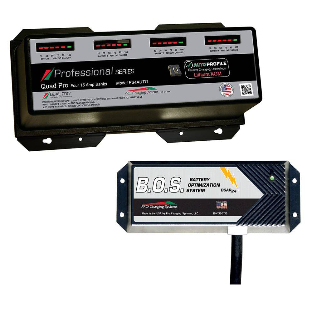 Dual Pro PS4 Auto 4 Bank Battery Charger w/2 Bank B.O.S. [PS4AUTO/BOS12V2] - Twin Screws Marine Service