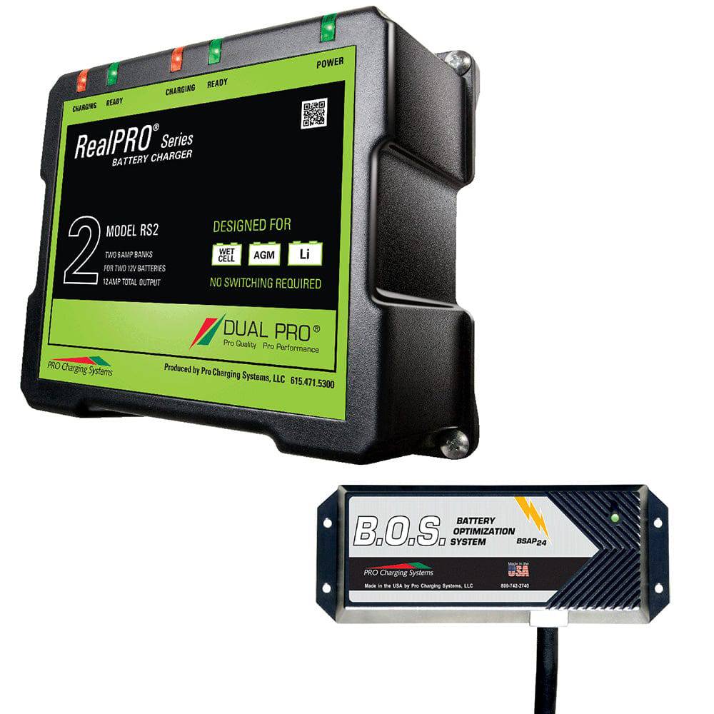 Dual Pro RS2 2 Bank Battery Charger w/2 Bank B.O.S. [RS2/BOS12V2] - Twin Screws Marine Service