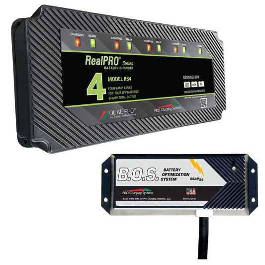 Dual Pro RS4 4 Bank Battery Charger w/3 Bank B.O.S. [RS4/BOS12V3] - Twin Screws Marine Service
