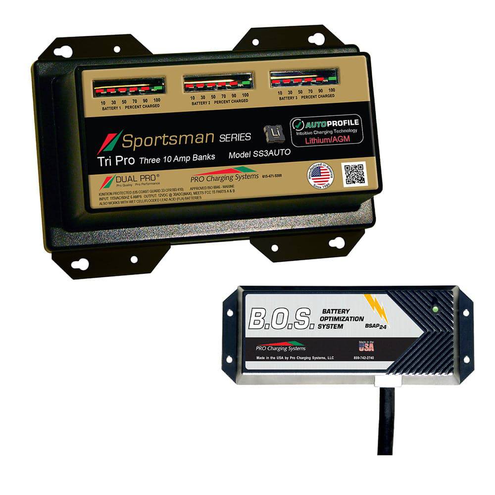 Dual Pro SS3 Auto 3 Bank Battery Charger w/2 Bank B.O.S. [SS3AUTO/BOS12V2] - Twin Screws Marine Service