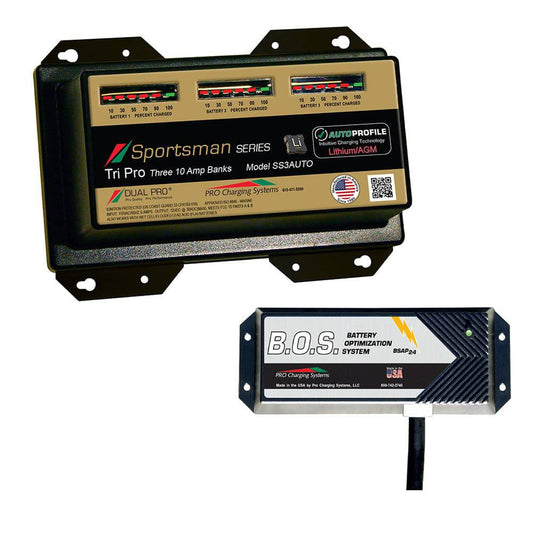 Dual Pro SS3 Auto 3 Bank Battery Charger w/2 Bank B.O.S. [SS3AUTO/BOS12V2] - Twin Screws Marine Service