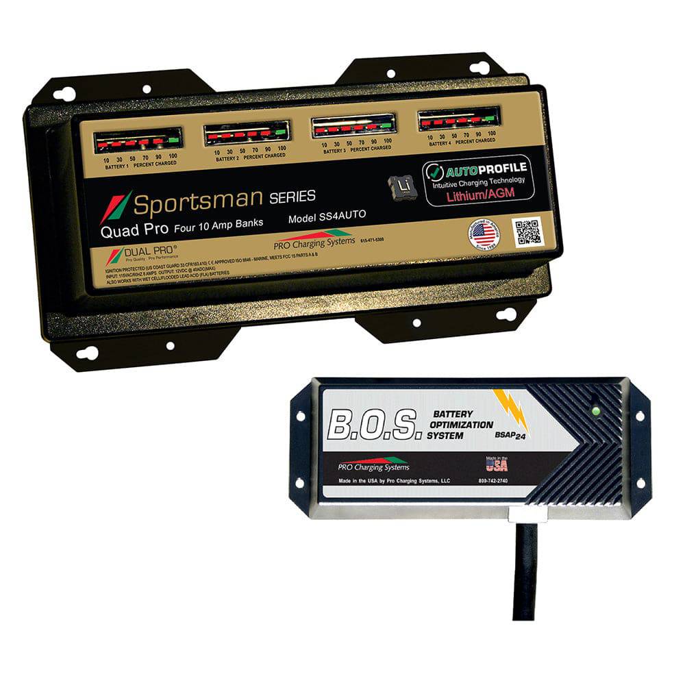 Dual Pro SS4 Auto 4 Bank Battery Charger w/2 Bank B.O.S. [SS4AUTO/BOS12V2] - Twin Screws Marine Service