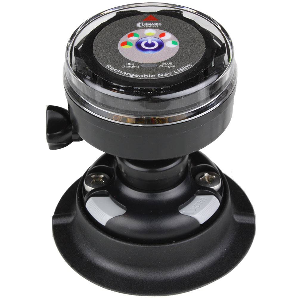 Lunasea Rechargeable Tri-Color Portable Navigation Light w/RailBlaza Quikport Mount - Black [LLB-72BK-UB-01] - Twin Screws Marine Service