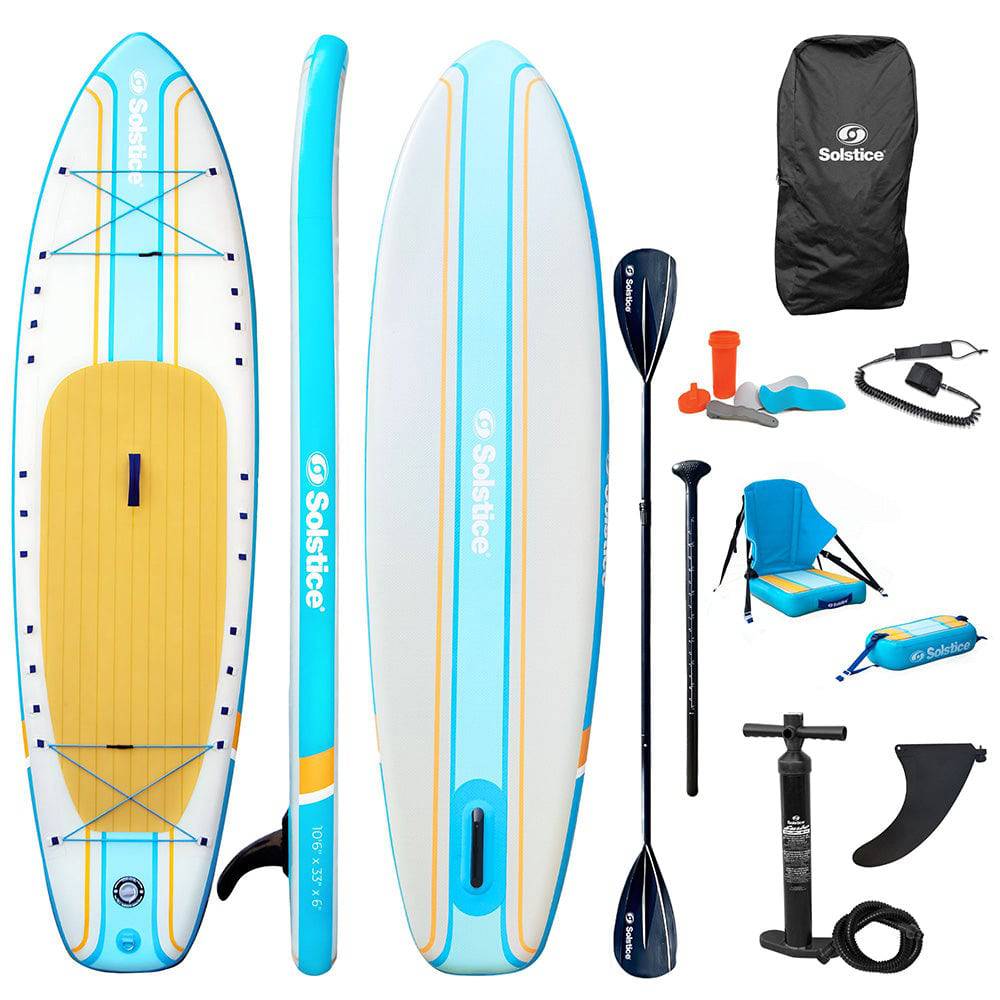Solstice Watersports 10'6" Rambler Inflatable Stand-Up Paddleboard/Kayak 2-In-1 Kit w/Seat  Convertible Paddle - Orange [36201] - Twin Screws Marine Service