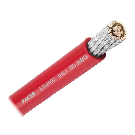 Pacer Red 1/0 AWG Battery Cable - 50' [WUL1/0RD-50] - Twin Screws Marine Service