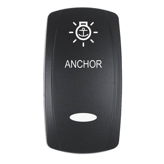 Pacer Actuator - 'ANCHOR' f/V Series Contura Switches - Black - Laser Etched (Top/Bottom Light) [EV2LE-ANC] - Twin Screws Marine Service