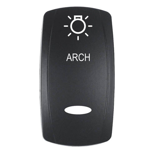 Pacer Actuator - 'ARCH' f/V Series Contura Switches - Black - Laser Etched (Top/Bottom Light) [EV2LE-ARCH] - Twin Screws Marine Service