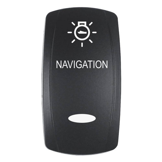 Pacer Actuator - 'NAVIGATION' f/V Series Contura Switches - Black - Laser Etched (Top/Bottom Light) [EV2LE-NAV] - Twin Screws Marine Service