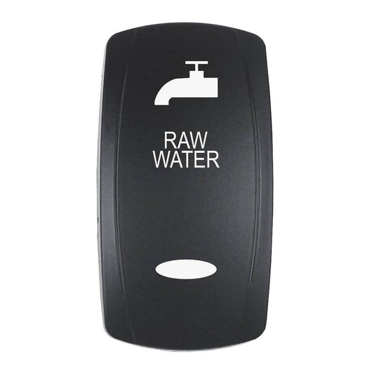 Pacer Actuator - 'RAW WATER' f/V Series Contura Switches - Black - Laser Etched (Top/Bottom Light) [EV2LE-RAW] - Twin Screws Marine Service