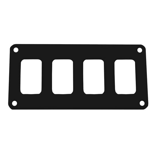 Pacer Switch Panel - 4 Switch  1 Row - 5.5" x 2.75" - Black Powder Coated Aluminum [PSC-41-BK] - Twin Screws Marine Service