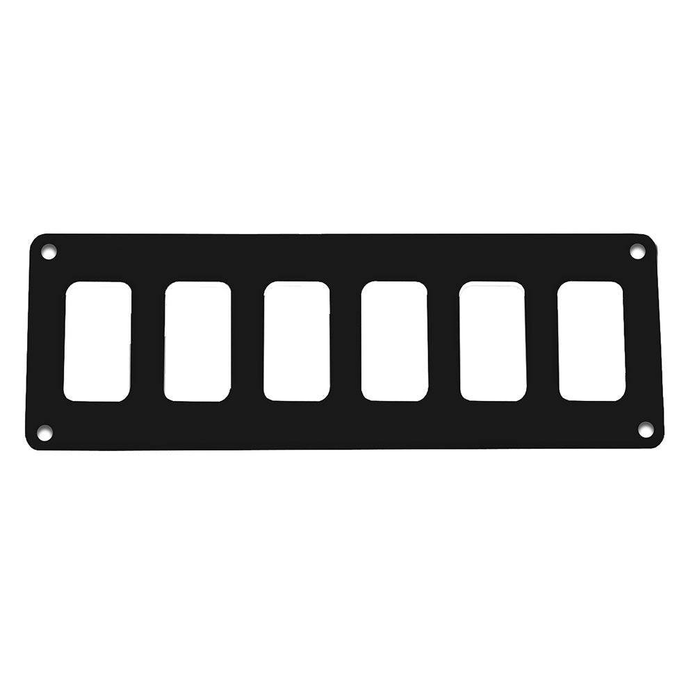 Pacer Switch Panel - 6 Switch  1 Row - 8" x 2.75" - Black Powder Coated Aluminum [PSC-61-BK] - Twin Screws Marine Service