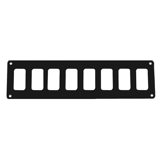 Pacer Switch Panel - 8 Switch  1 Row - 12.5" x 2.75" - Black Powder Coated Aluminum [PSC-81-BK] - Twin Screws Marine Service