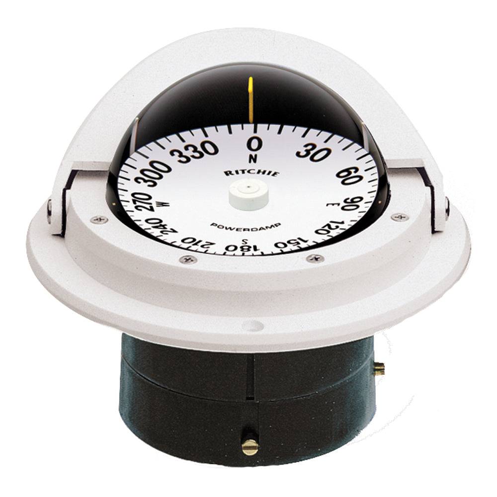 Ritchie F-82W Voyager Compass - Flush Mount - White [F-82W] - Twin Screws Marine Service