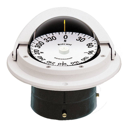 Ritchie F-82W Voyager Compass - Flush Mount - White [F-82W] - Twin Screws Marine Service