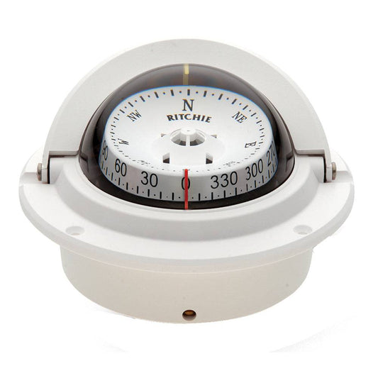 Ritchie F-83W Voyager Compass - Flush Mount - White [F-83W] - Twin Screws Marine Service