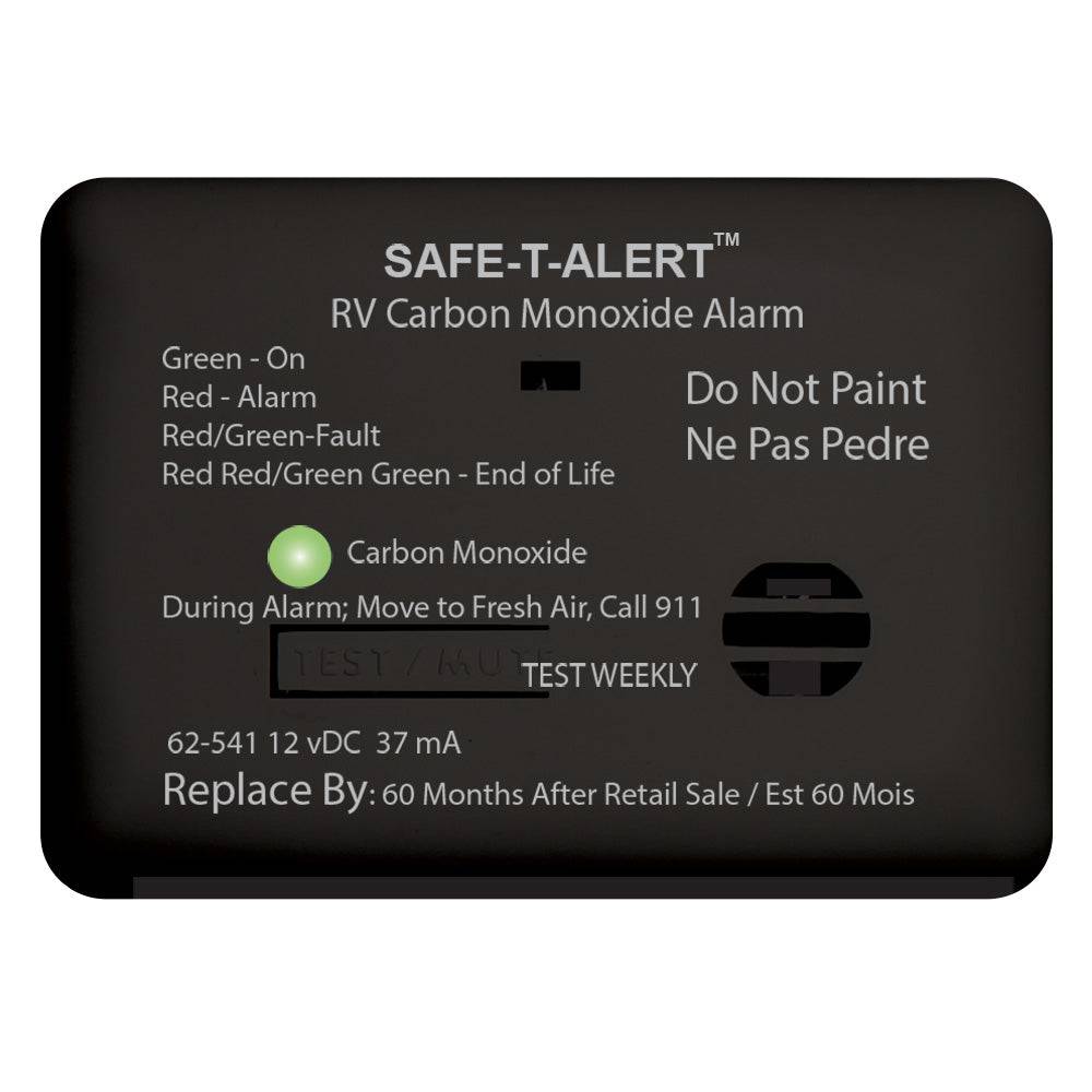 Safe-T-Alert 62 Series Carbon Monoxide Alarm - 12V - RV Surface Mount - Black [62-541-BL] - Twin Screws Marine Service