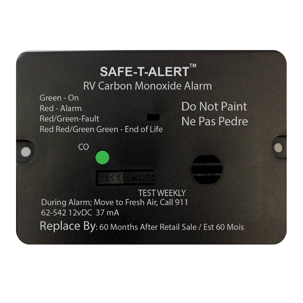 Safe-T-Alert 62 Series Carbon Monoxide Alarm - 12V - RV Flush Mount - Black [62-542-BL] - Twin Screws Marine Service