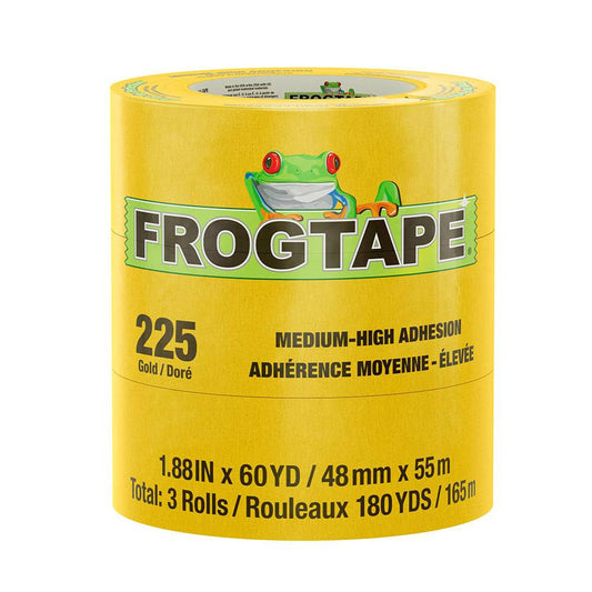 FrogTape CP 225 Medium-High Adhesion Masking Tape - 48MM x 55M x 3-Pack - Gold - Rated for 225F [105322] - Twin Screws Marine Service