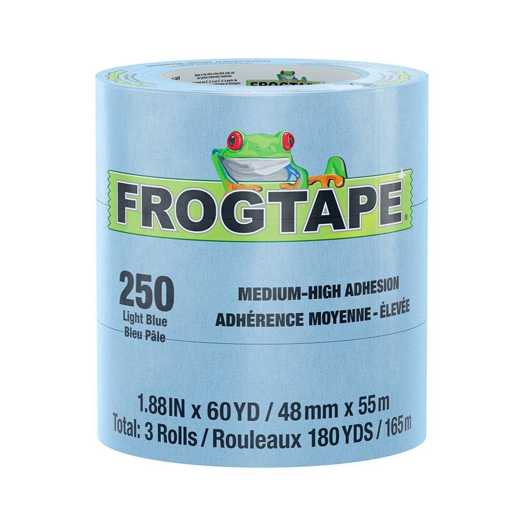 FrogTape CP 250 Medium-High Adhesion Masking Tape - 48MM x 55M x 3-Pack - Light Blue - Rated for 250F [105329] - Twin Screws Marine Service