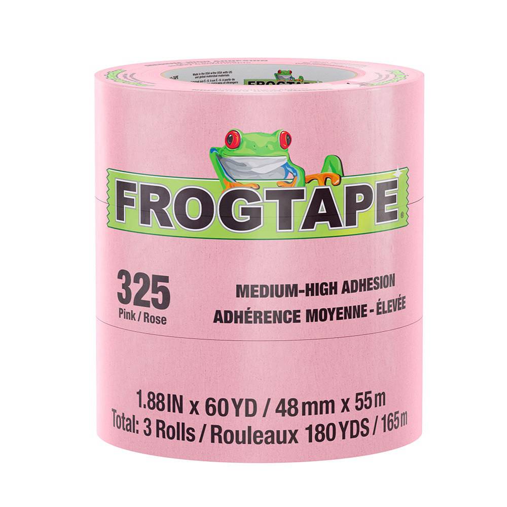 FrogTape CP 325 Medium-High Adhesion Masking Tape - 48MM x 55M x 3-Pack - Pink - Rated for 325F [105335] - Twin Screws Marine Service