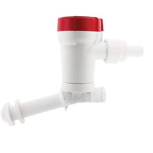 Rule 500 GPH Livewell Pump Angled Thru-Hull Inlet [601C] - Twin Screws Marine Service