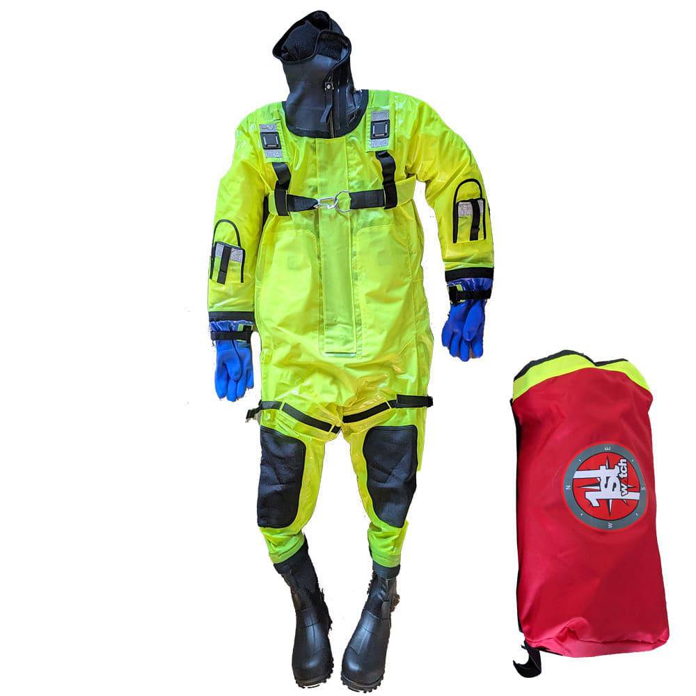 First Watch RS-1008 Ice Rescue Suit Hi-Vis Yellow - Jumbo (Built to Fit Over 6') [RS-1008-HV-U] - Twin Screws Marine Service