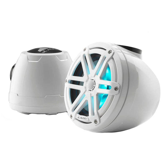 JL Audio M3 VeX Series 6.5" Enclosed Coaxial Speakers w/RGB LED Lighting  White Sports Grilles - M3-650VEX-Gw-S-Gw-i [010-03258-00] - Twin Screws Marine Service